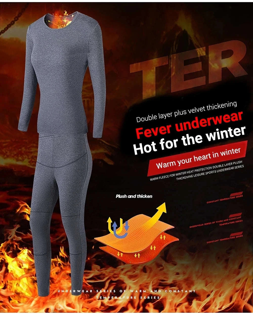 Winter USB Electric Heating Jacket & Thermal Underwear Set-12-BK-Women-Pant / EU(XXXL) Asia(5XL)
