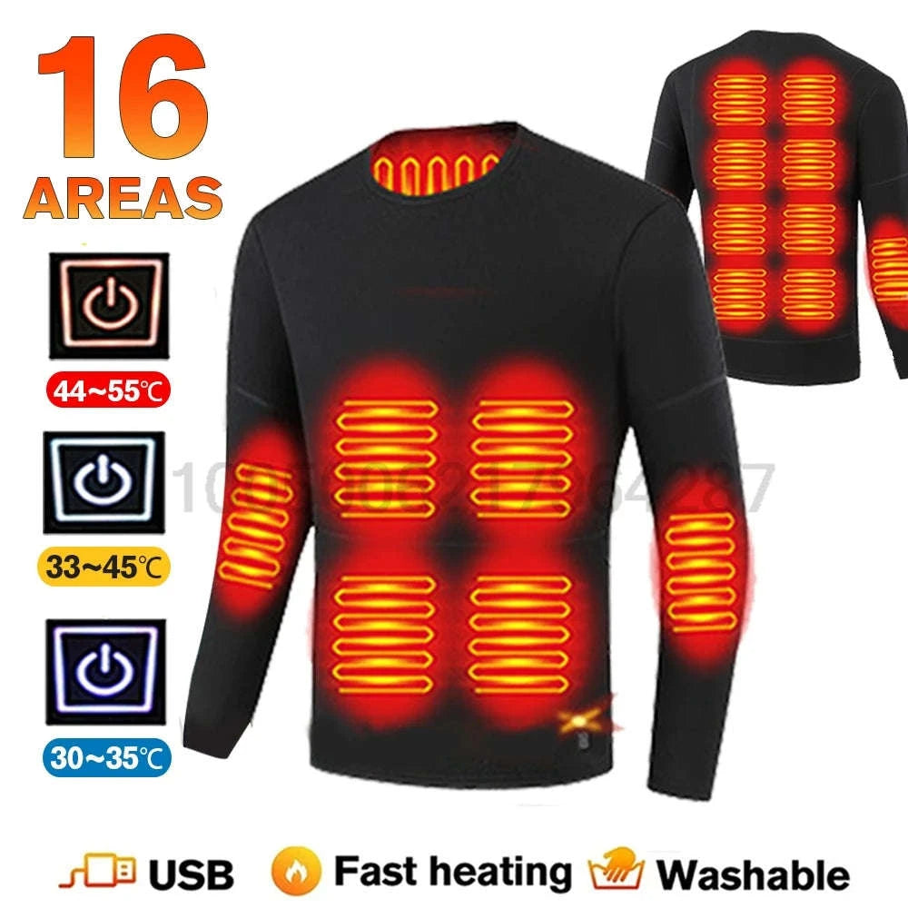 Winter USB Electric Heating Jacket & Thermal Underwear Set-12-BK-Women-Pant / EU(XXXL) Asia(5XL)