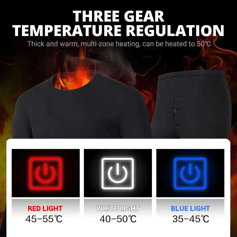 Winter USB Electric Heating Jacket & Thermal Underwear Set-12-BK-Women-Pant / EU(XXXL) Asia(5XL)