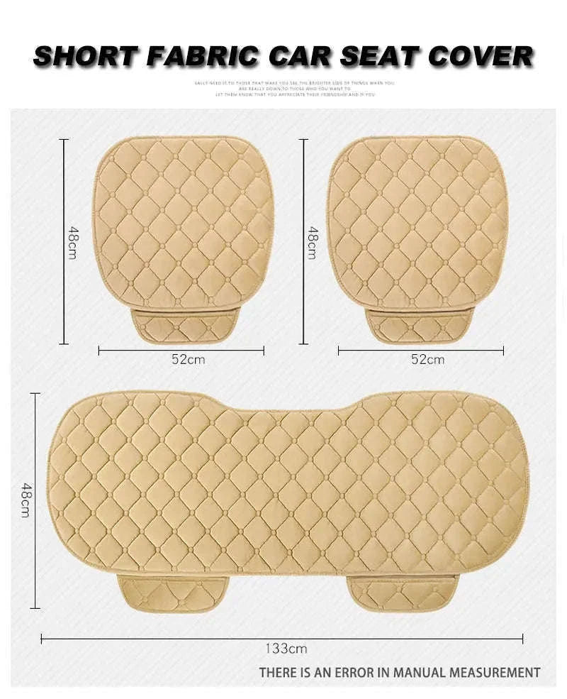 Winter Warm Car Seat Cover Cushion-Front 2pcs Beige