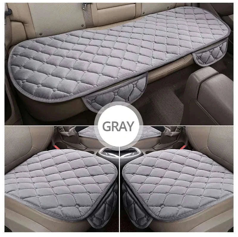 Winter Warm Car Seat Cover Cushion-Front 2pcs Beige