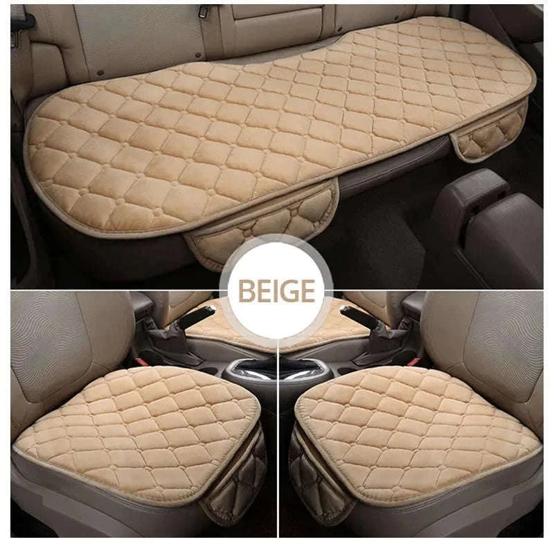 Winter Warm Car Seat Cover Cushion-Front 2pcs Beige