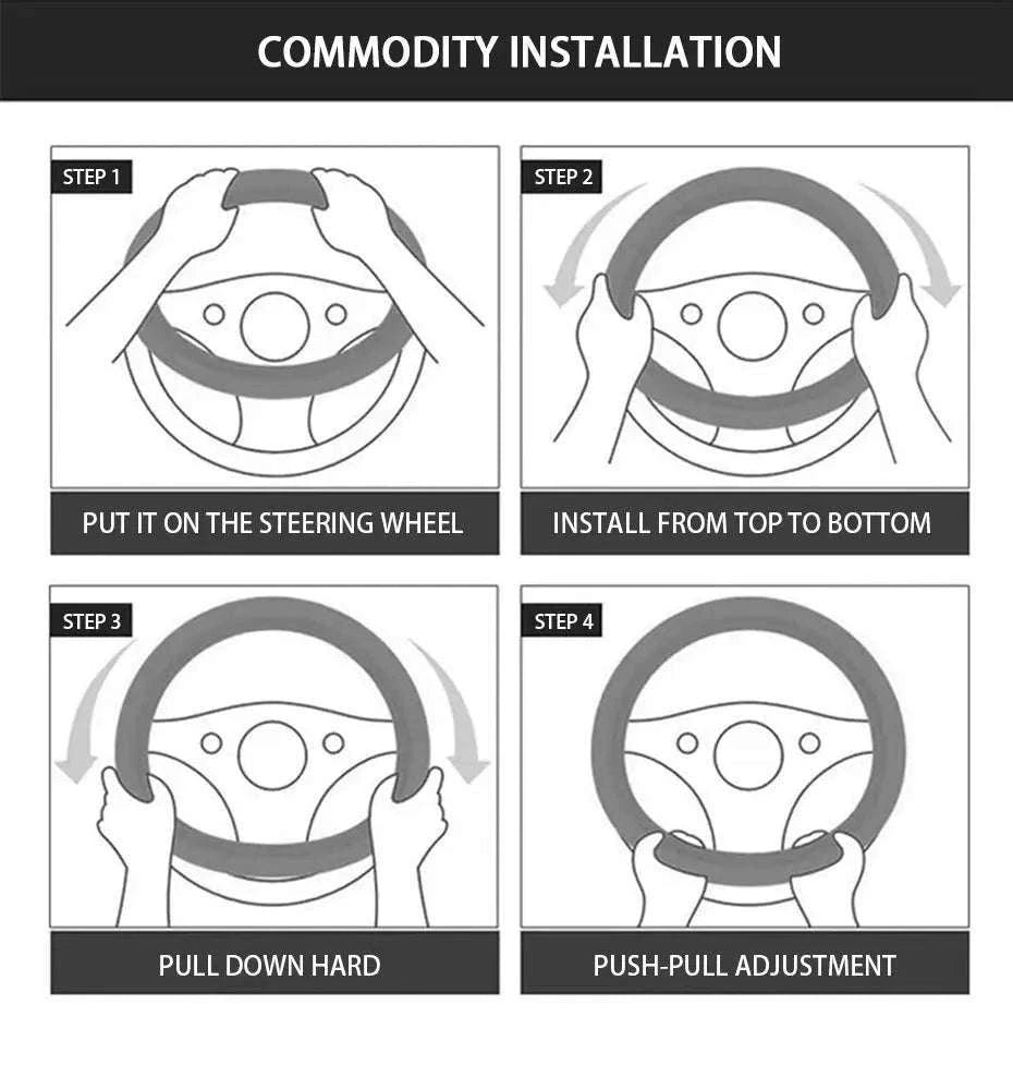 Winter Warm Plush Steering Wheel Cover for 37-39cm-GRAY
