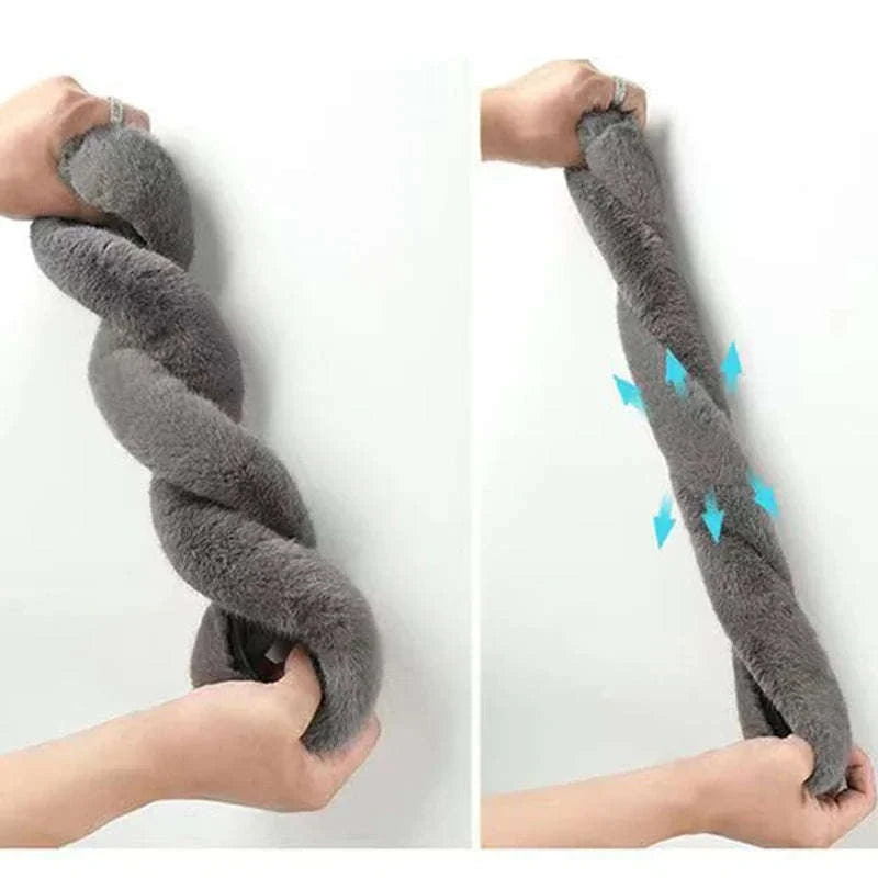 Winter Warm Plush Steering Wheel Cover for 37-39cm-GRAY