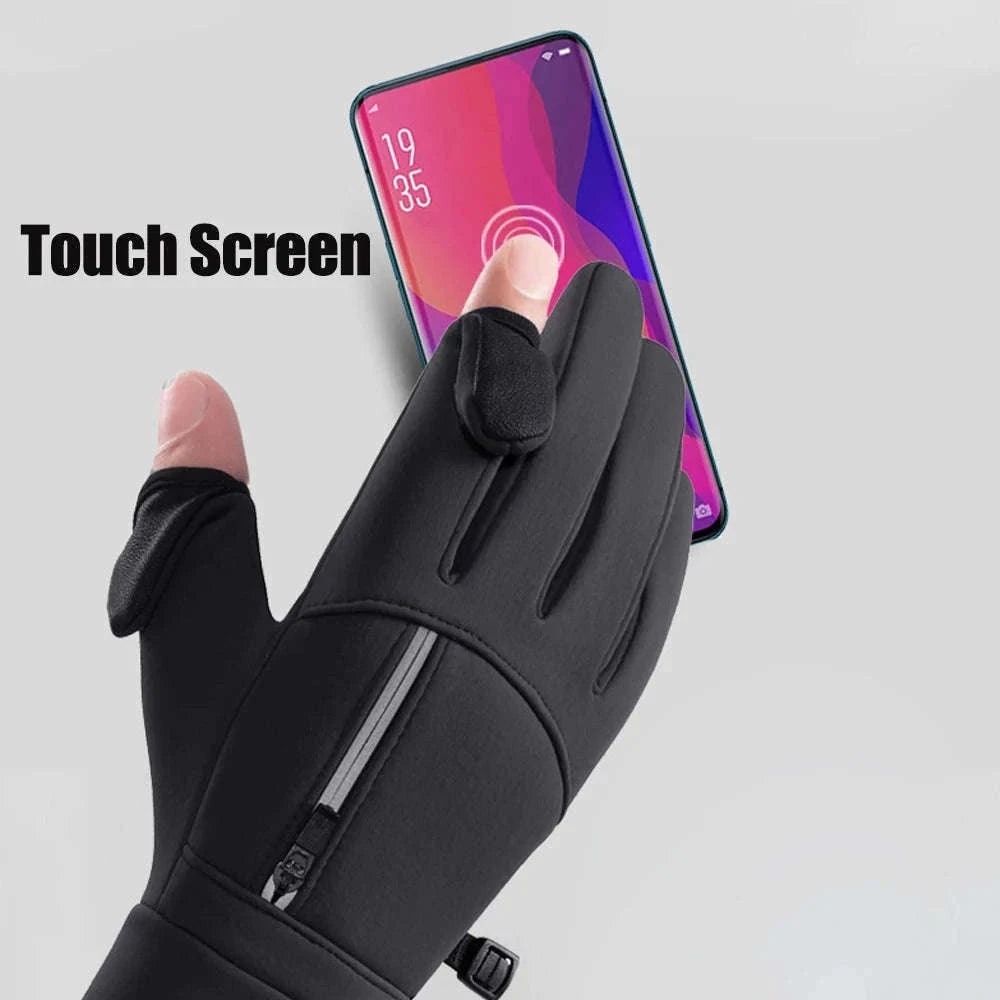 Winter Warm Touch Screen Gloves-Black / XL