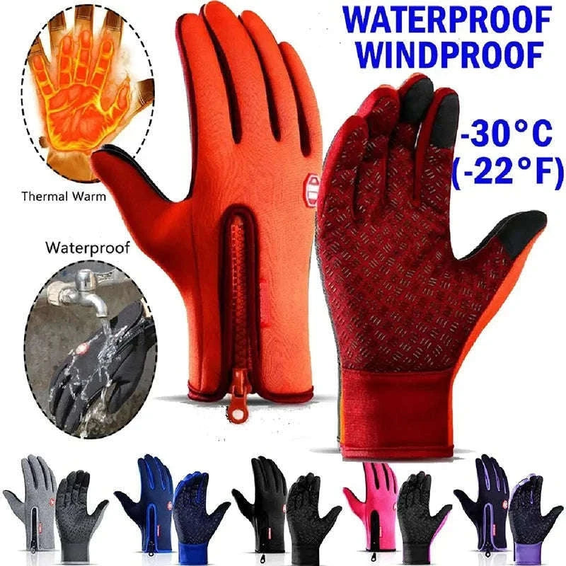 Winter Warm Touchscreen Cycling Gloves for Cold-Weather Control-Upgrade Orange / S