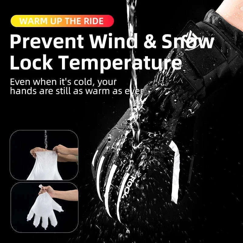 Winter Waterproof Ski & Motorcycle Gloves with Thermal Insulation-16410241 / XL