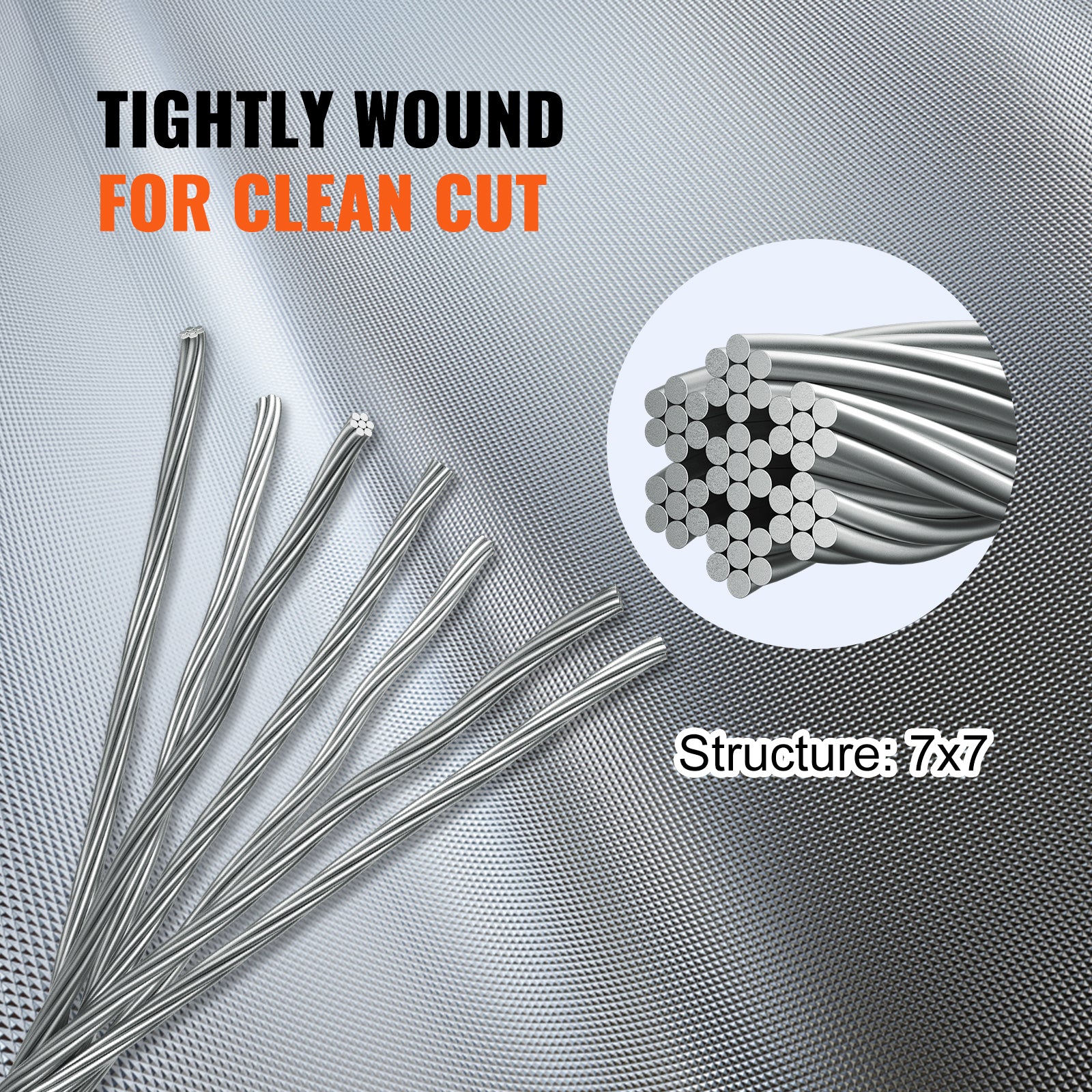SucceBuy 152M/500ft Cable de acero forjado de acero inoxidable 316 con alta resistencia y tensión suave para pesca, levantamiento, ropa, 7*7, cable de tendedero, diámetro de 1.5 mm a 3.2 mm