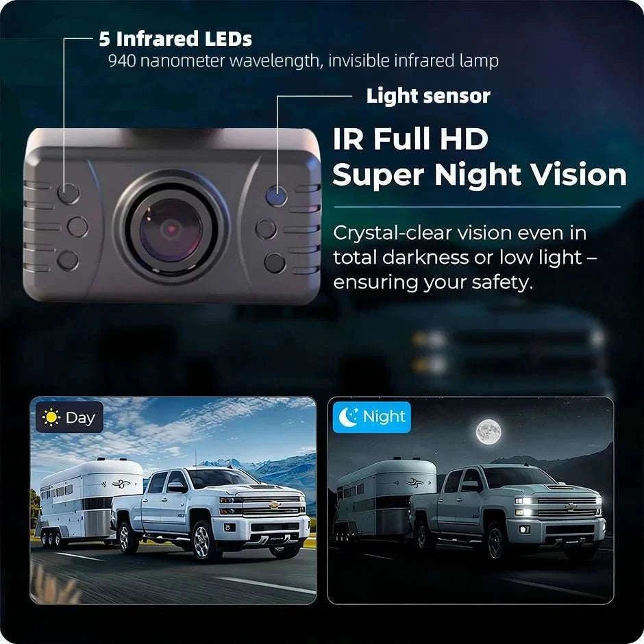 Wireless 1080P Backup Camera with 4.3" Monitor for Cars & RVs-12V Monitor with Cam