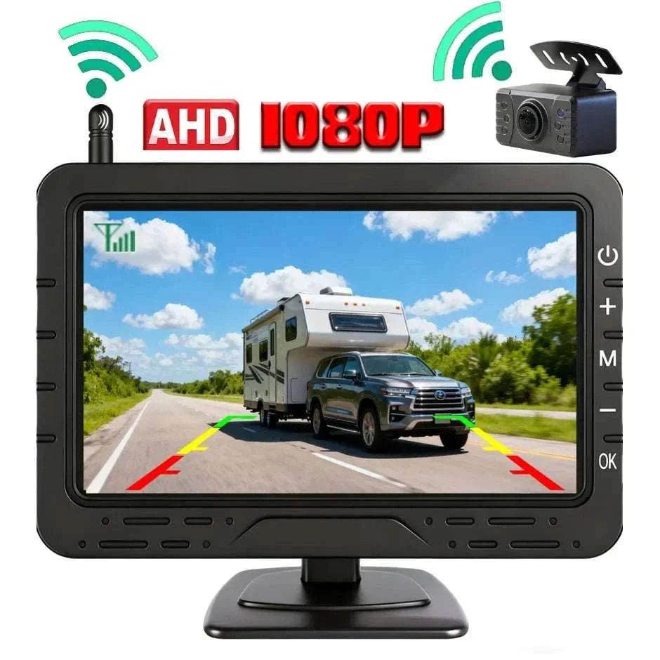 Wireless 1080P Backup Camera with 4.3" Monitor for Cars & RVs-12V Monitor with Cam