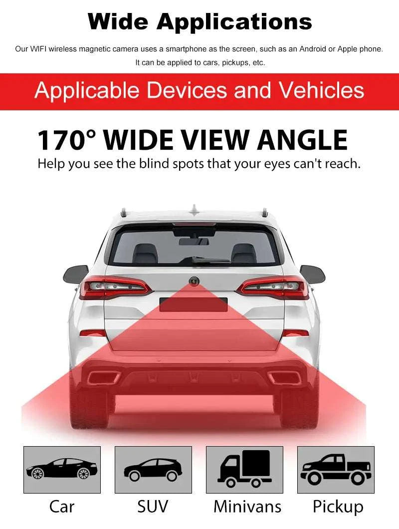 Wireless 1080P HD Car Reverse Camera with WiFi & Night Vision-WIFI-X