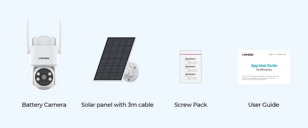 Wireless 3MP Solar Security Camera with PTZ, Color Night Vision-United States