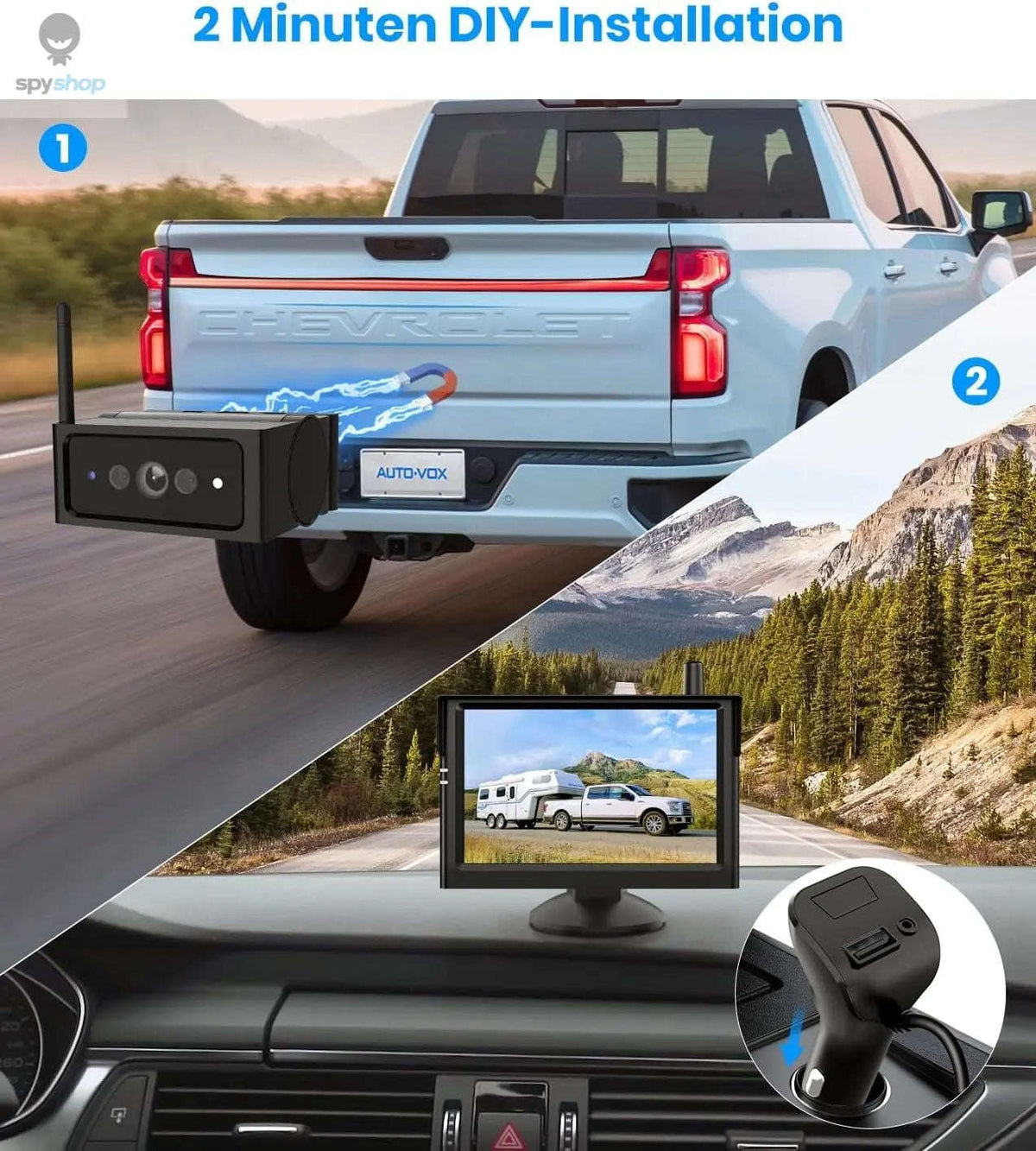 Wireless 5‑Inch Magnetic Reversing Camera-Default Title