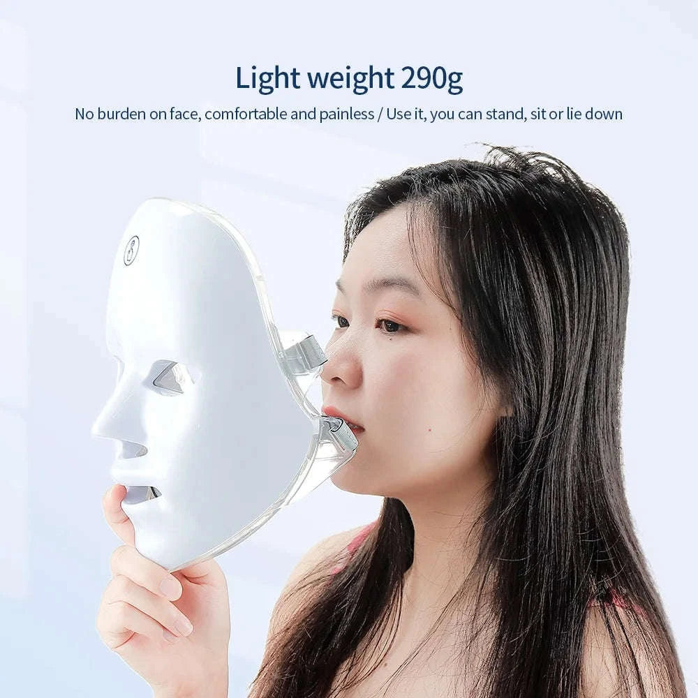 Wireless 7‑Color LED Face Beauty Machine for Facial & Neck Rejuvenation-Type B-400mAh