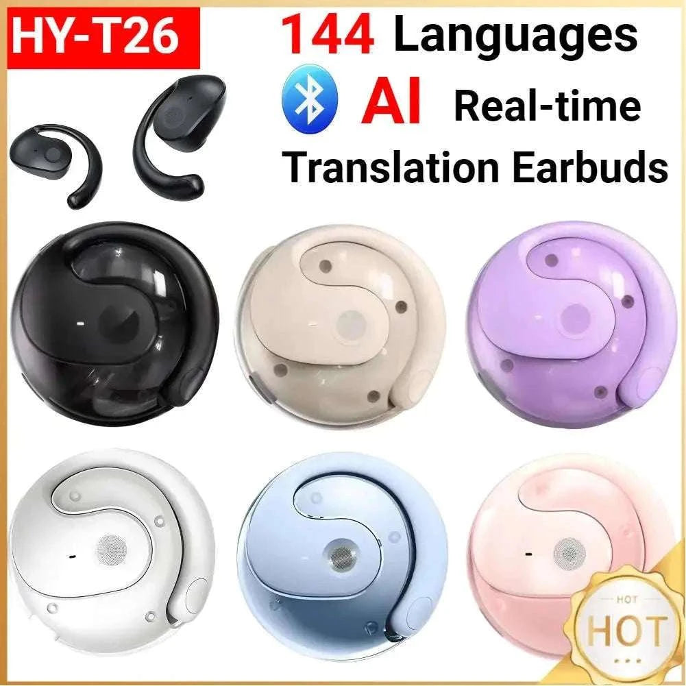 Wireless AI Real‑Time Language Translation Earphones-White / China Mainland