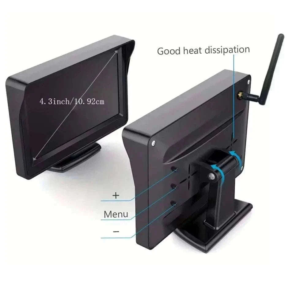 Wireless Backup Camera with 4.3" Monitor Night Vision for Vehicles-4.3in wireless kit