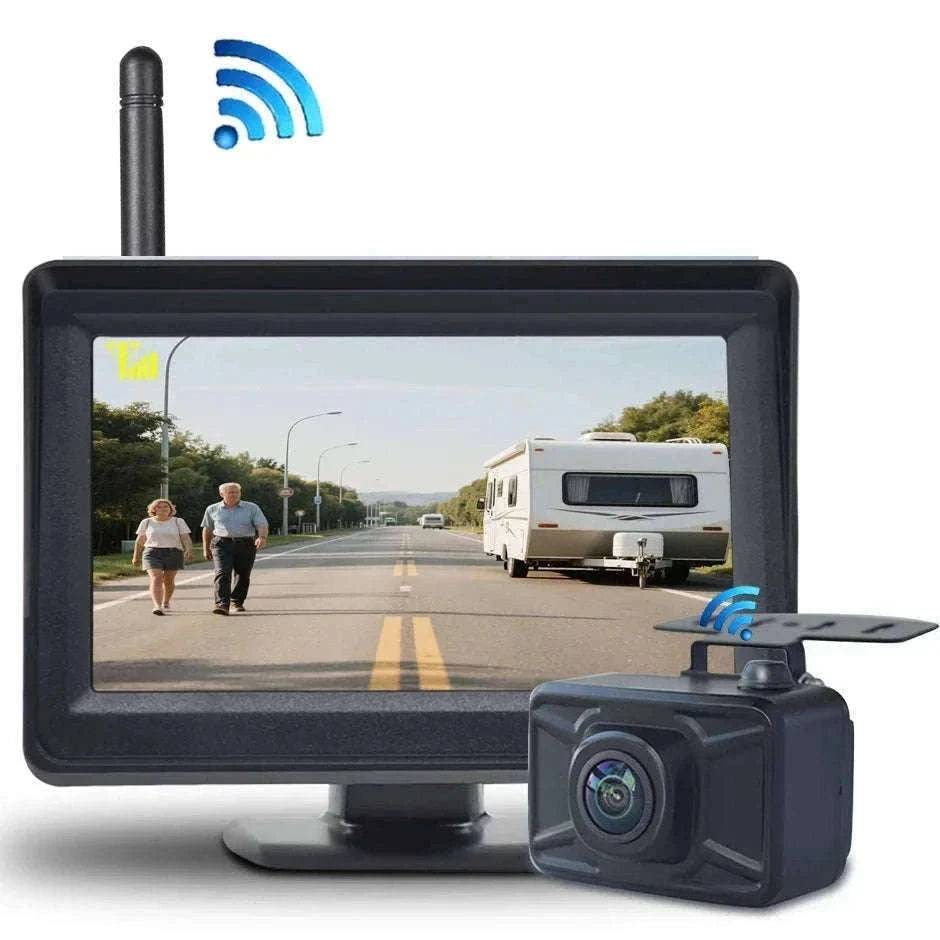Wireless Backup Camera with 4.3" Monitor Night Vision for Vehicles-4.3in wireless kit