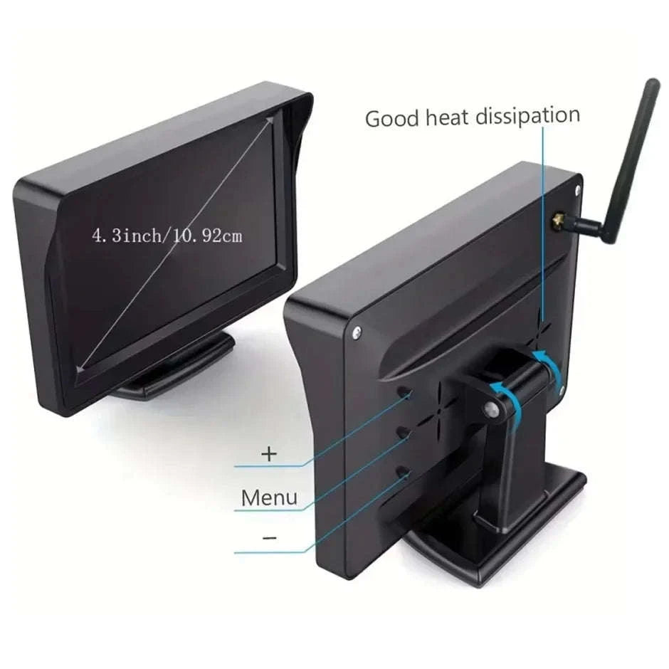 Wireless Backup Camera with 4.3" Monitor Night Vision for Vehicles-4.3in wireless kit
