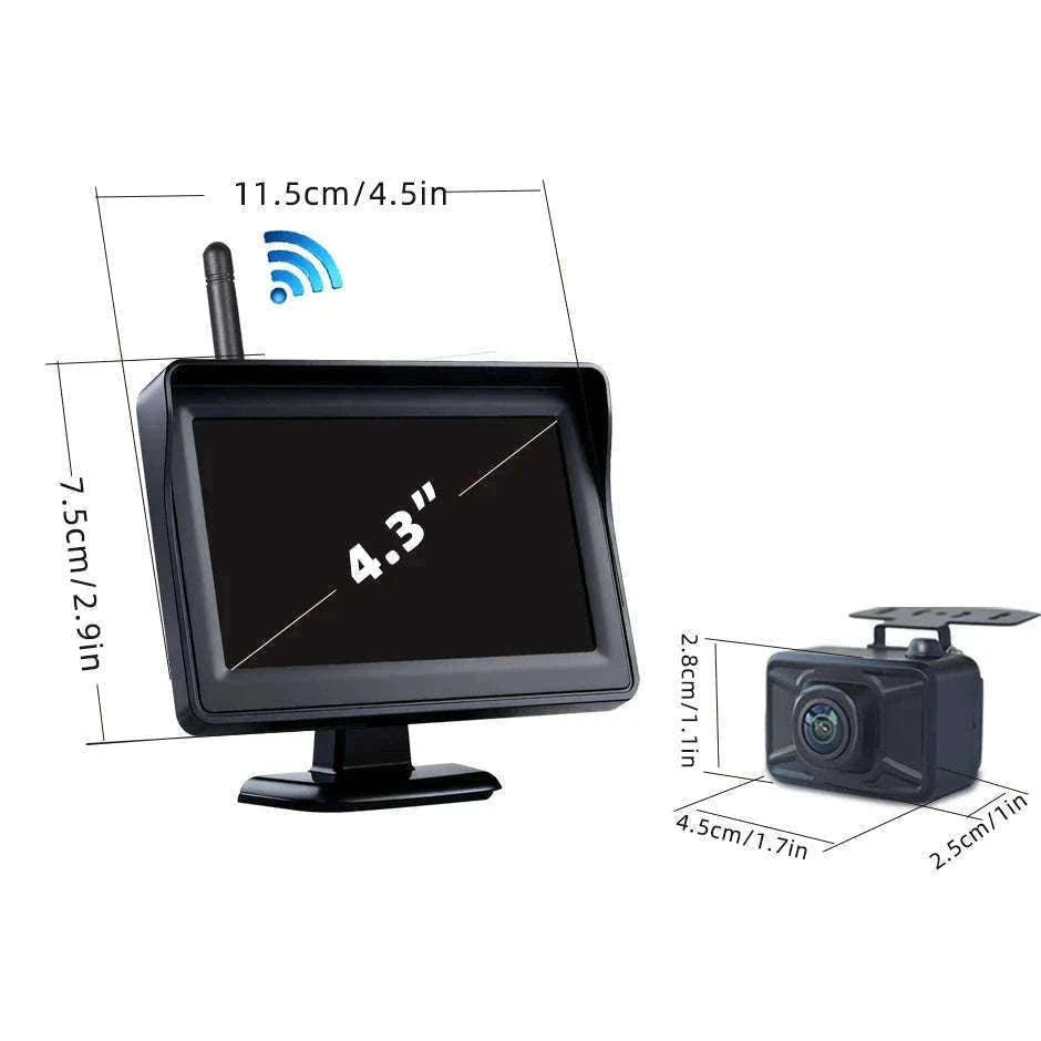 Wireless Backup Camera with 4.3" Monitor Night Vision for Vehicles-4.3in wireless kit