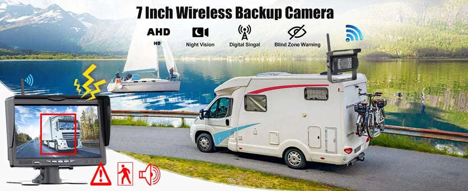 Wireless Backup Camera with 7 Inch Monitor AHD 1080P-BSD Wireless 7 inch / China Mainland
