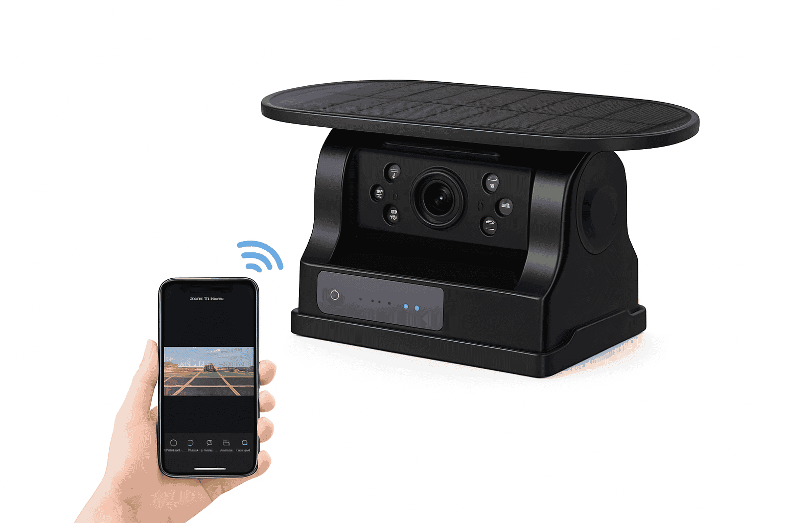 Wireless Backup Camera with Waterproof Magnetic Mount, Infrared Night Vision, Solar Charging-Germany