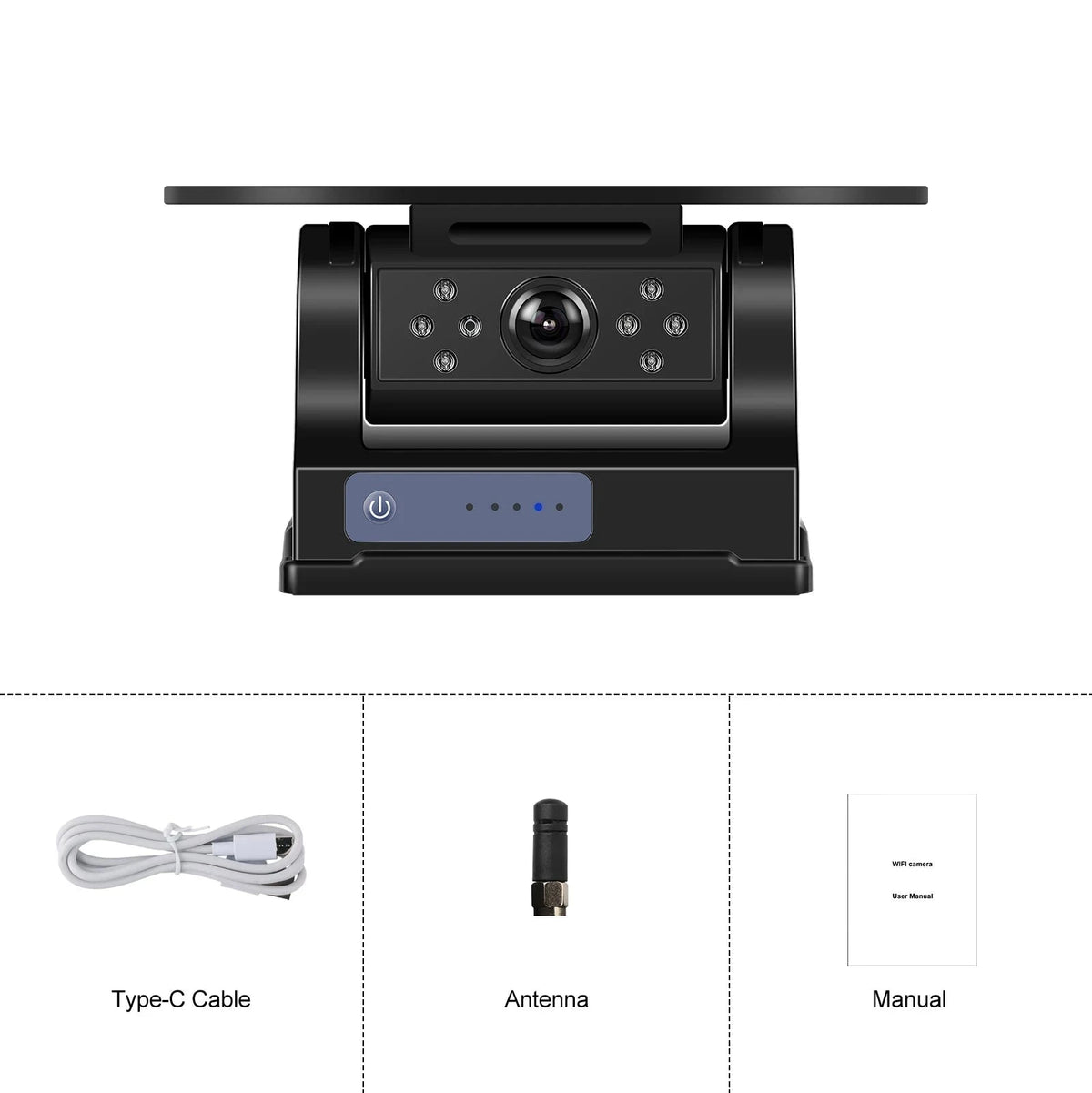 Wireless Backup Camera with Waterproof Magnetic Mount, Infrared Night Vision, Solar Charging-Germany