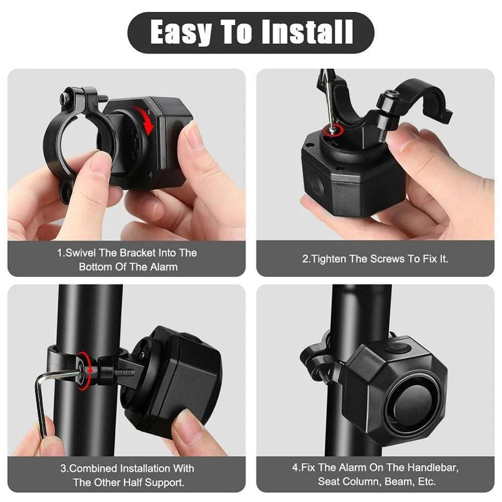 Wireless Bike Alarm 110dB Waterproof Anti-Theft Security System-F