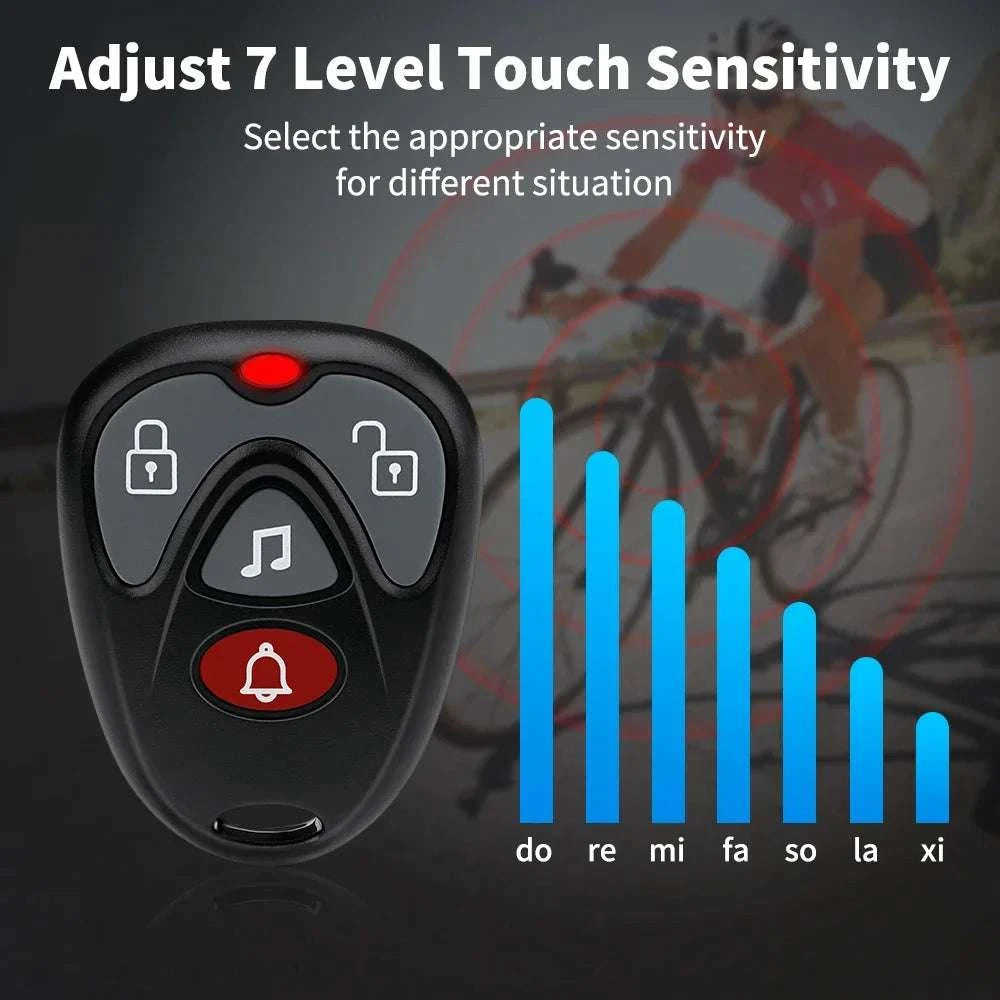 Wireless Bike Alarm 110dB Waterproof Anti-Theft Security System-F