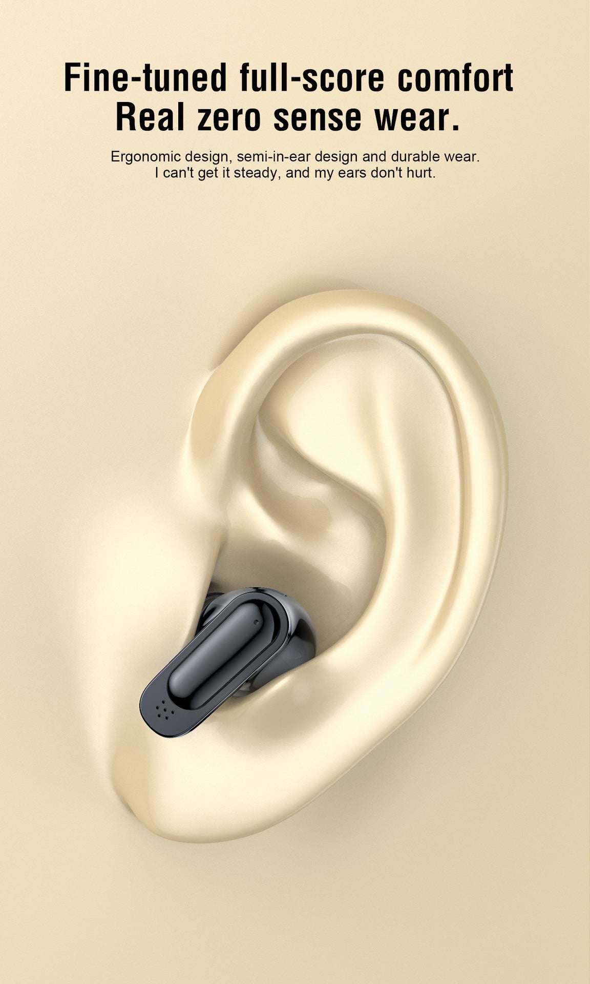 Wireless Bluetooth 5.3 In-Ear Earbuds with Touch Control and Deep Bass-black