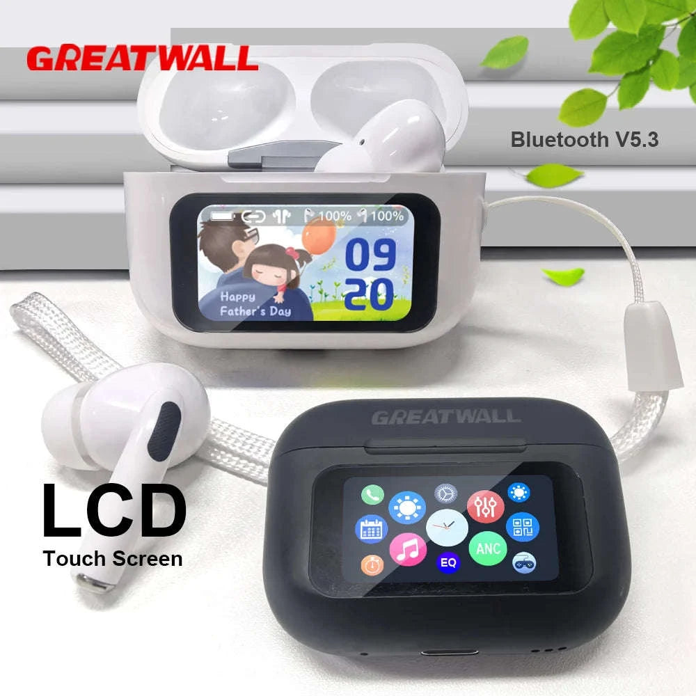 Wireless Bluetooth Earbuds with ANC Noise Cancellation & Touch Case-With Touch Screen AI