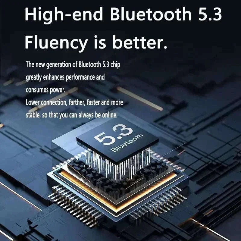 Wireless Bluetooth Earphones with HiFi Sound and LED Display-Blue