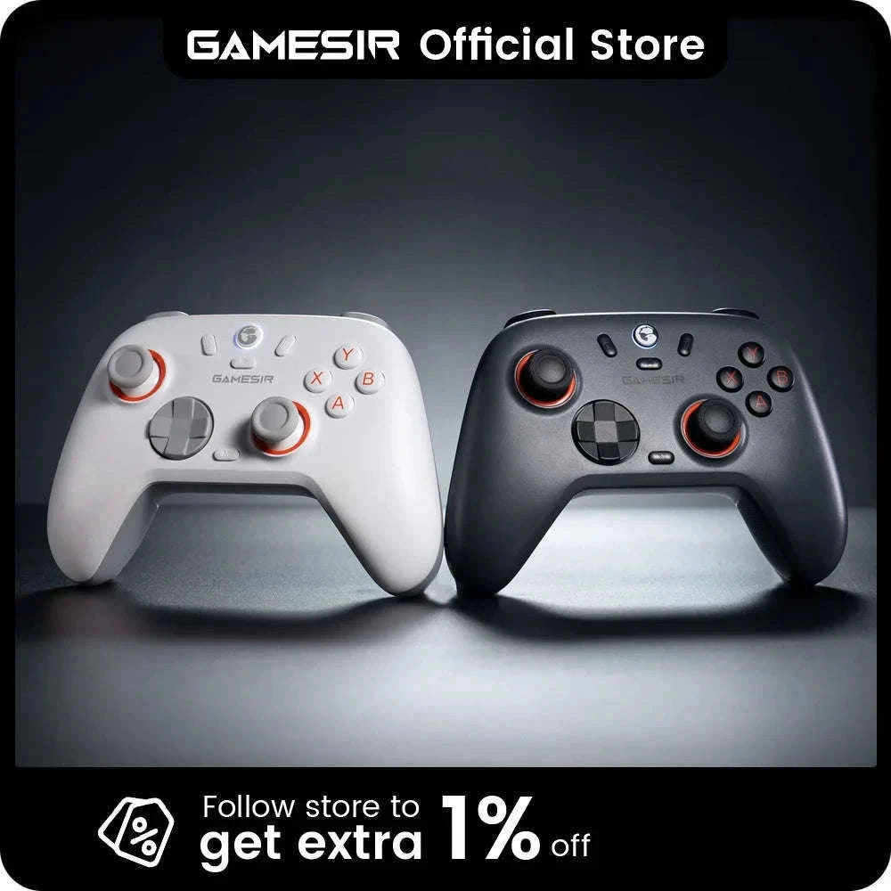 Wireless Bluetooth Game Controller with Hall Effect, 2 Back Buttons, 600mAh Battery-White Set / Russian Federation