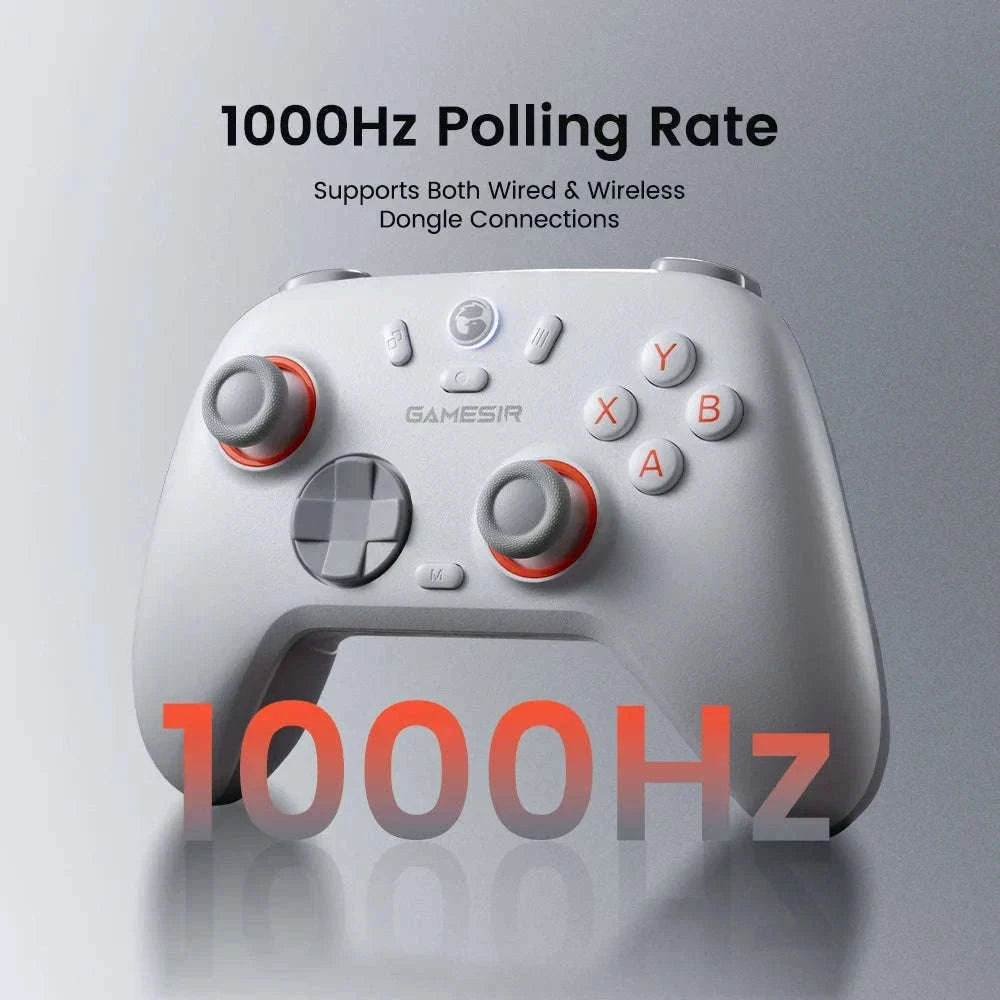 Wireless Bluetooth Game Controller with Hall Effect, 2 Back Buttons, 600mAh Battery-White Set / Russian Federation