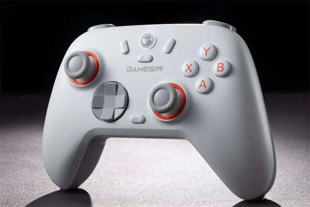 Wireless Bluetooth Game Controller with Hall Effect, 2 Back Buttons, 600mAh Battery-White Set / Russian Federation