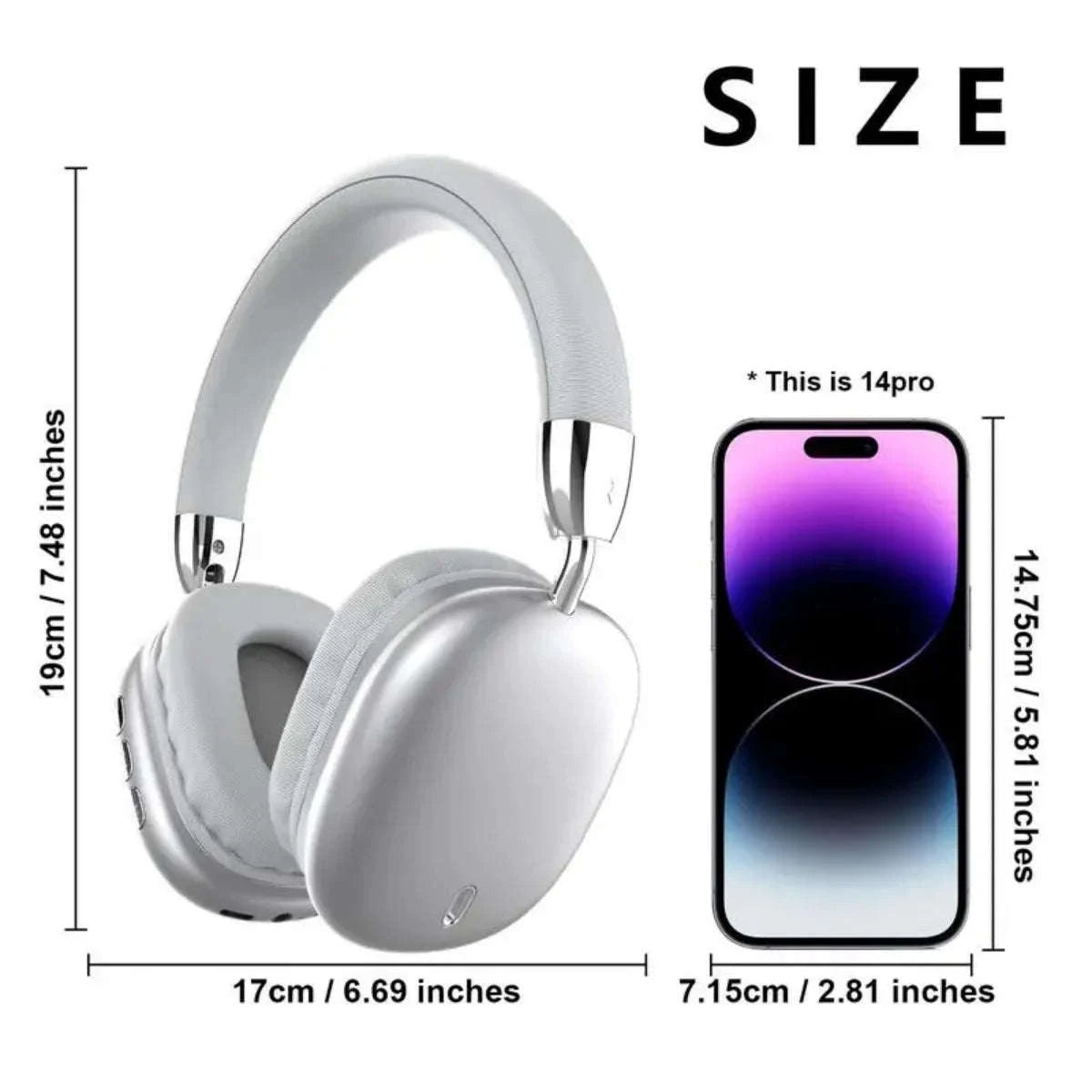 Wireless Bluetooth Headphones with ANC, Hi‑Res Audio & Foldable Design-Black / United States