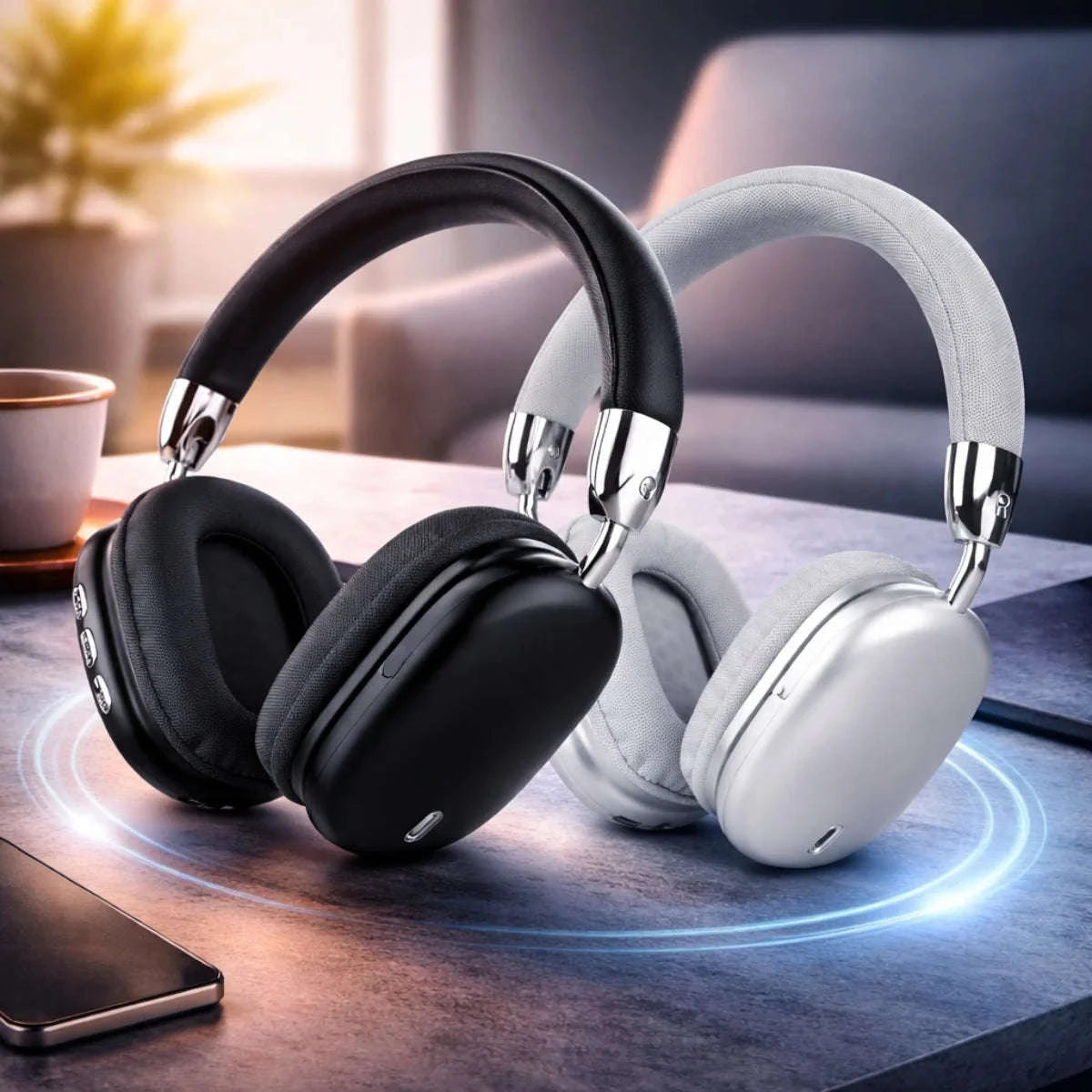 Wireless Bluetooth Headphones with ANC, Hi‑Res Audio & Foldable Design-Black / United States