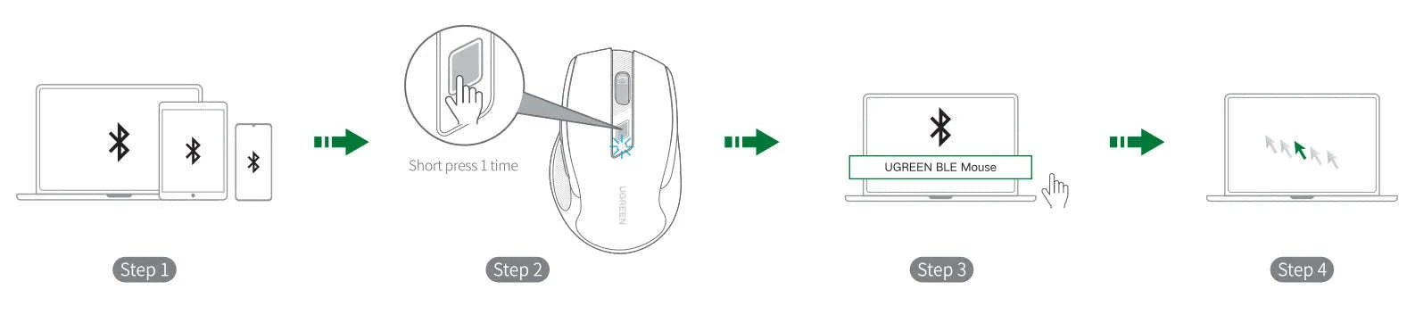 Wireless Bluetooth Mouse with Ergonomic Silent Control-BT5.0 and 2.4G Black / CHINA