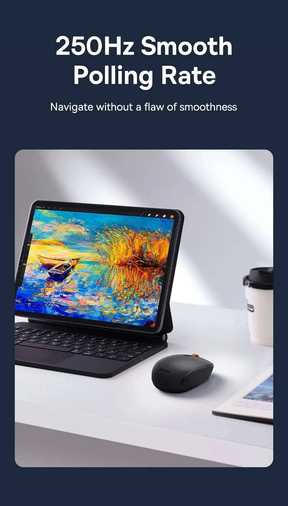 Wireless Bluetooth Mouse with Silent Clicks & Tri-Mode Connection-BT3.0 BT5.0 and 2.4G