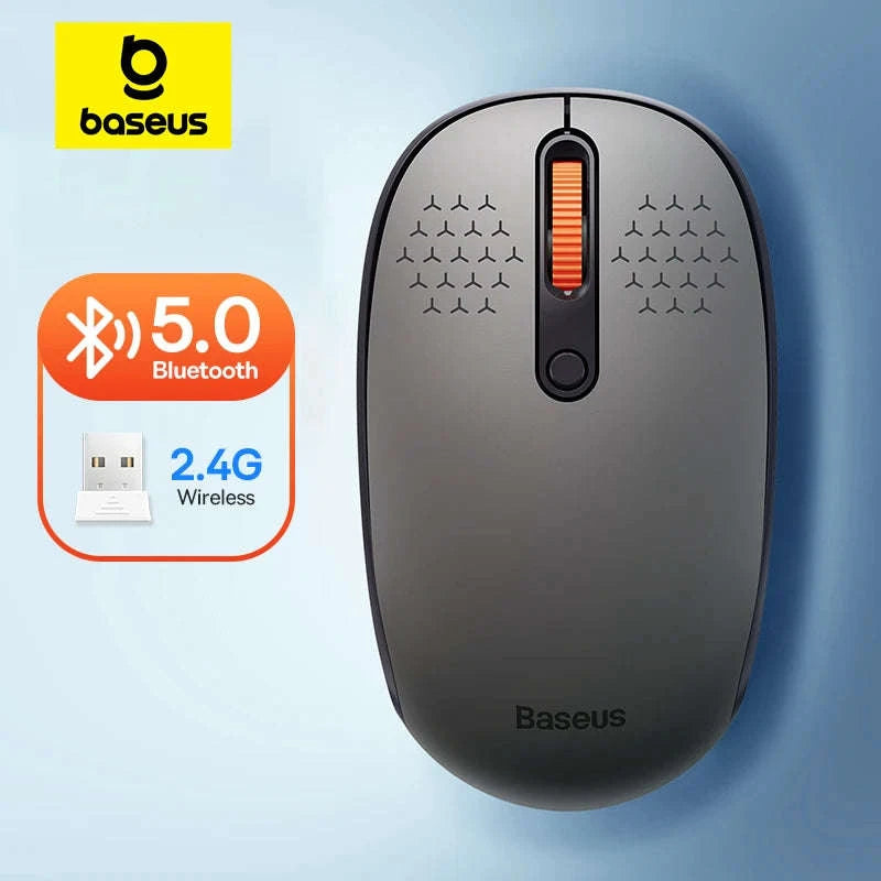 Wireless Bluetooth Mouse with Silent Clicks & Tri-Mode Connection-BT3.0 BT5.0 and 2.4G