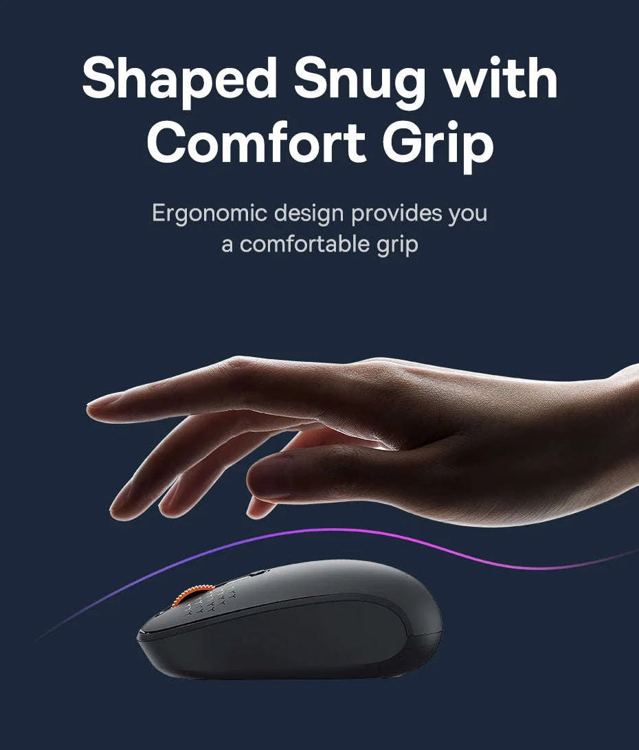 Wireless Bluetooth Mouse with Silent Clicks & Tri-Mode Connection-BT3.0 BT5.0 and 2.4G