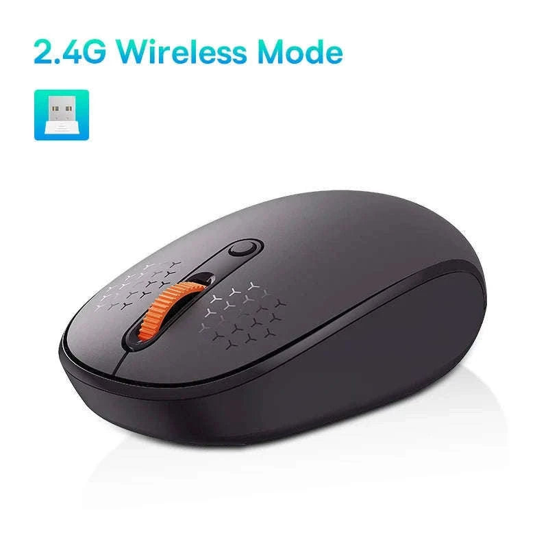 Wireless Bluetooth Mouse with Silent Clicks & Tri-Mode Connection-BT3.0 BT5.0 and 2.4G