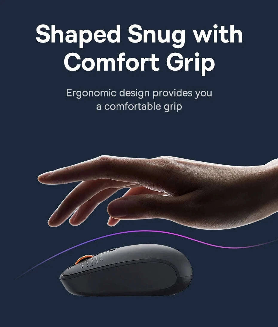 Wireless Bluetooth Mouse with Silent Clicks & Tri-Mode Connection-BT3.0 BT5.0 and 2.4G