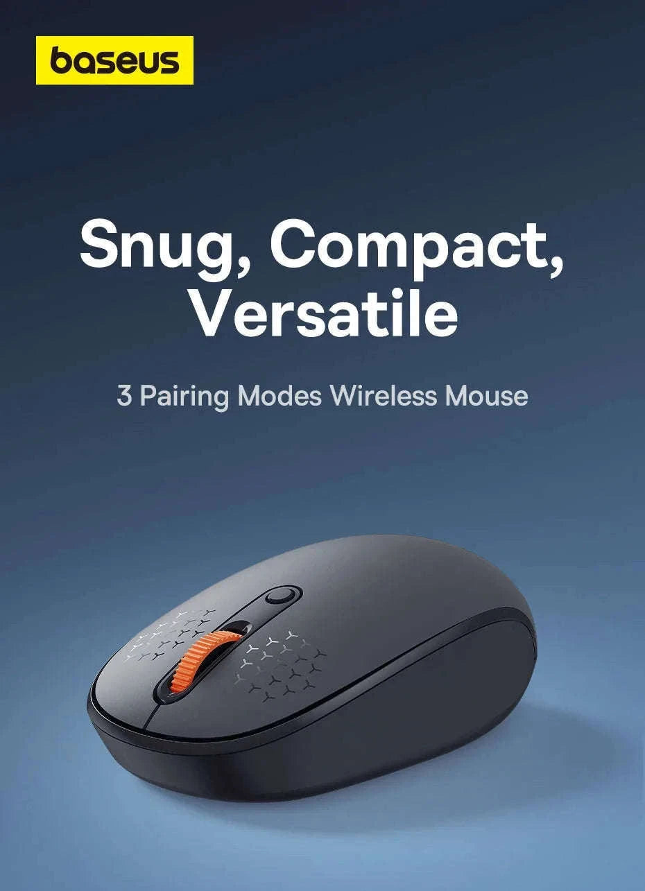 Wireless Bluetooth Mouse with Silent Clicks & Tri-Mode Connection-BT3.0 BT5.0 and 2.4G