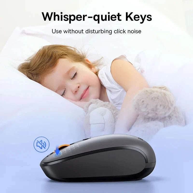 Wireless Bluetooth Mouse with Silent Clicks & Tri-Mode Connection-BT3.0 BT5.0 and 2.4G