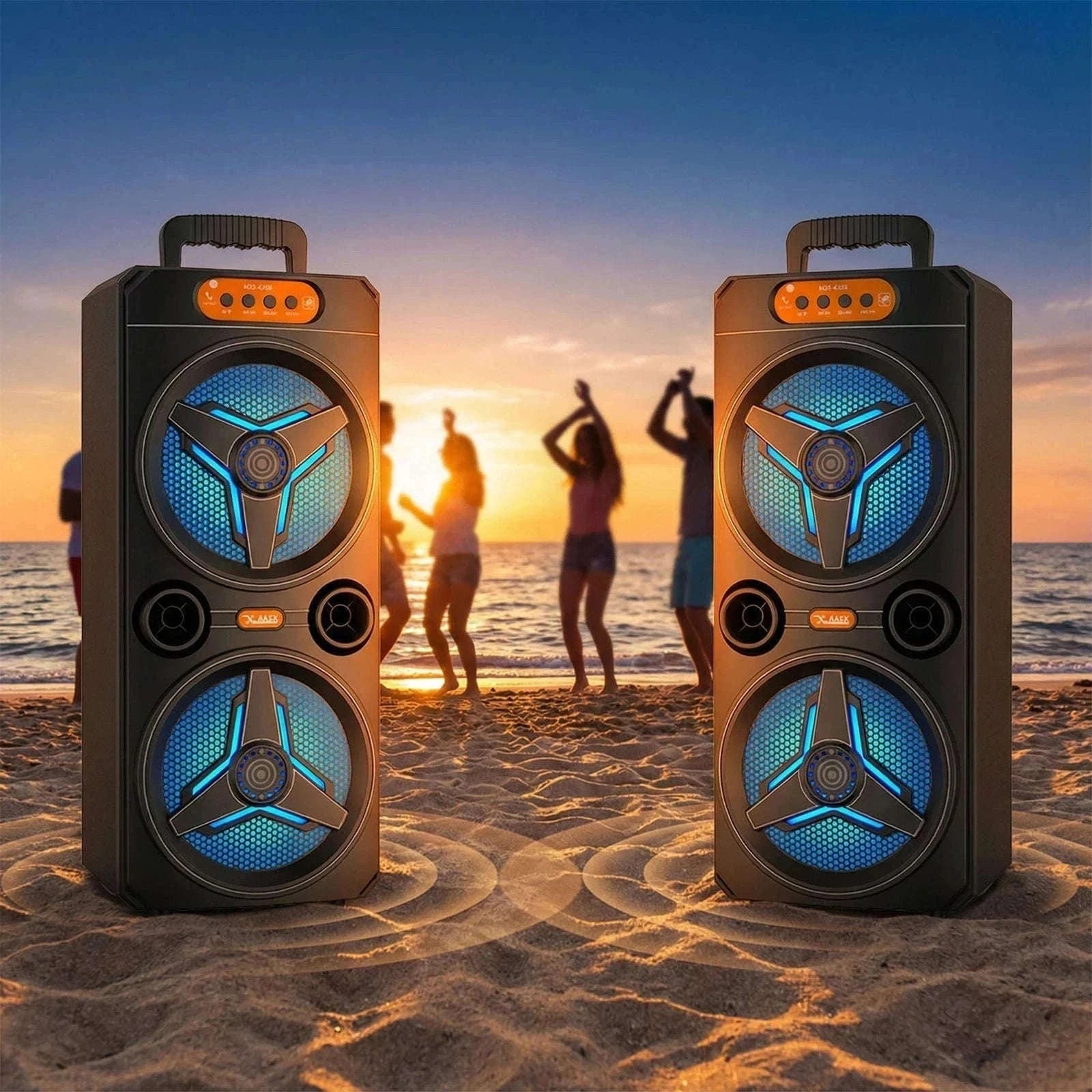 Wireless Bluetooth Speaker with Microphone for Parties and Outdoor Use-United States