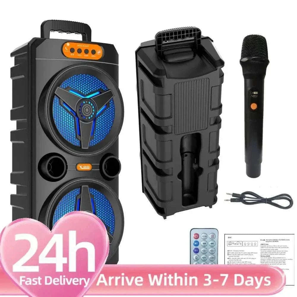Wireless Bluetooth Speaker with Microphone for Parties and Outdoor Use-United States