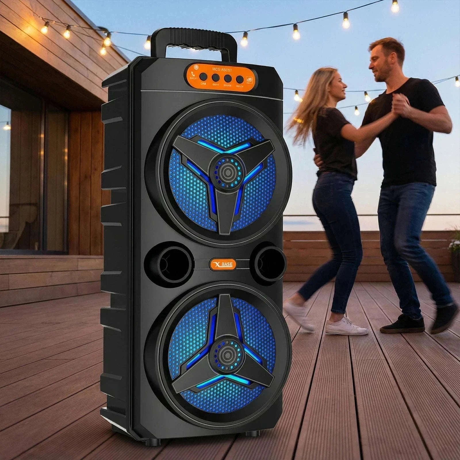 Wireless Bluetooth Speaker with Microphone for Parties and Outdoor Use-United States