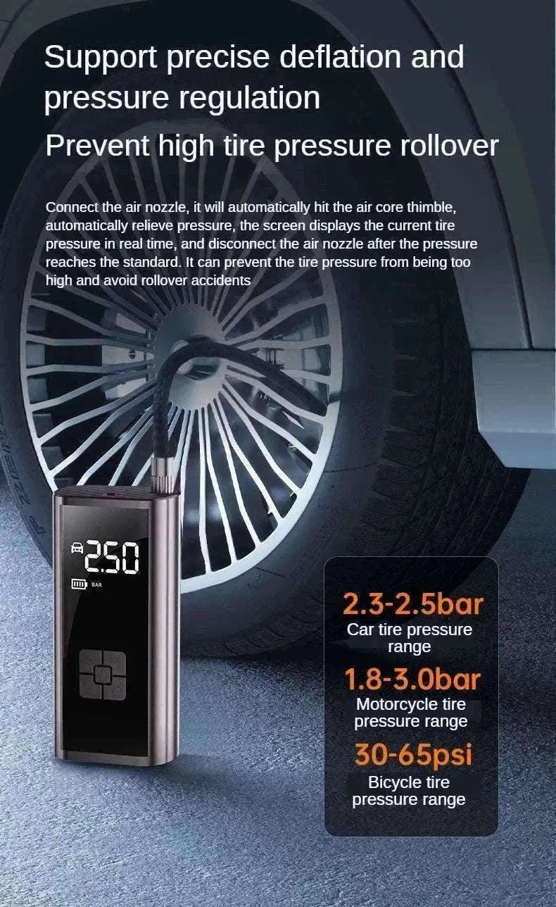 Wireless Car Air Pump Portable Tire Inflator with Display-Wireless / Battery Powered / spain