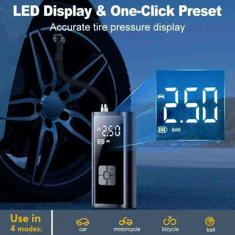 Wireless Car Air Pump Portable Tire Inflator with Display-Wireless / Battery Powered / spain