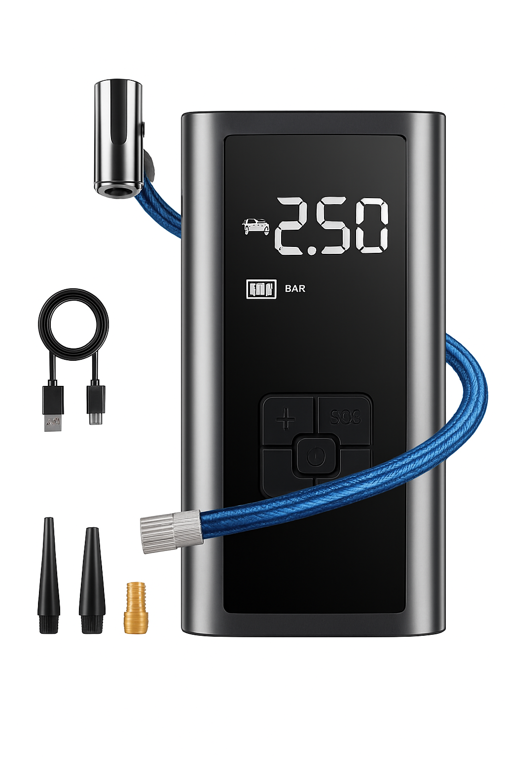 Wireless Car Air Pump Tire Inflator with LED Light